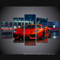 HD Printed Red Luxury Sports Car Painting Canvas Print Room Decor Print Poster Picture Canvas Mc-117